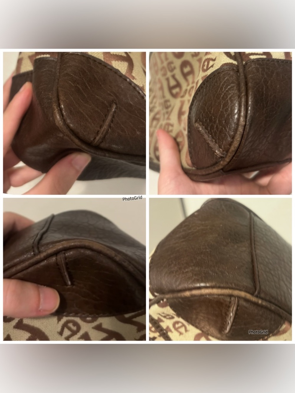 ETIENNE AIGNER Y2K VTG Baguette Shoulder Bag Monogram Print Horsebit Brown Beige - Picture 13 of 15